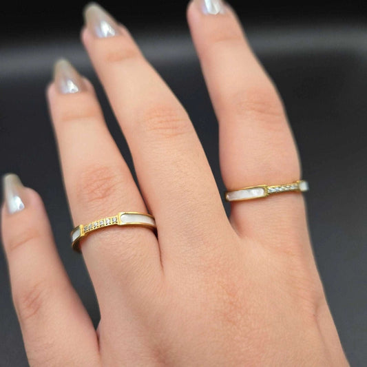 Layered Elegant Wedding Ring | 18K Gold Plated Siwar Gallery