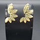 Leaves Earrings with White Enamel | 18K Gold Plated