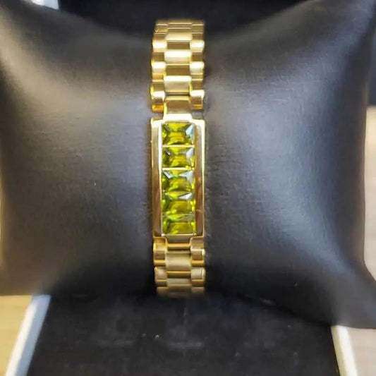Luxury Bracelet in Gold finish on a neutral background