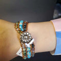Stone Bead Triple Wrap Bracelet