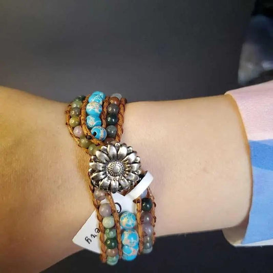 Modern Beads Bracelet in Silver finish on clasp