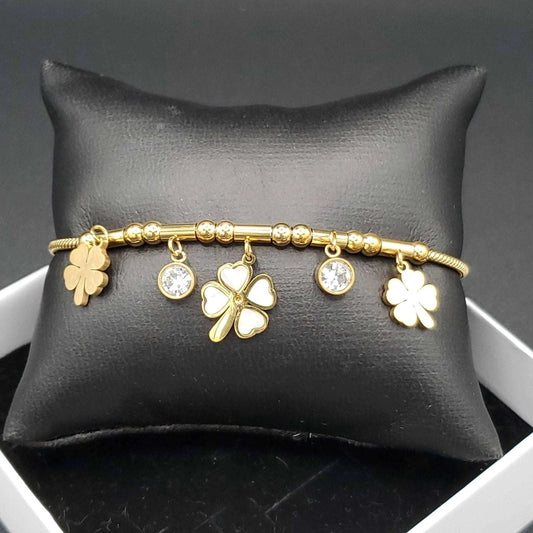 Modern Clover Four Leaves Bracelet | 18K Gold Plated Siwar Gallery