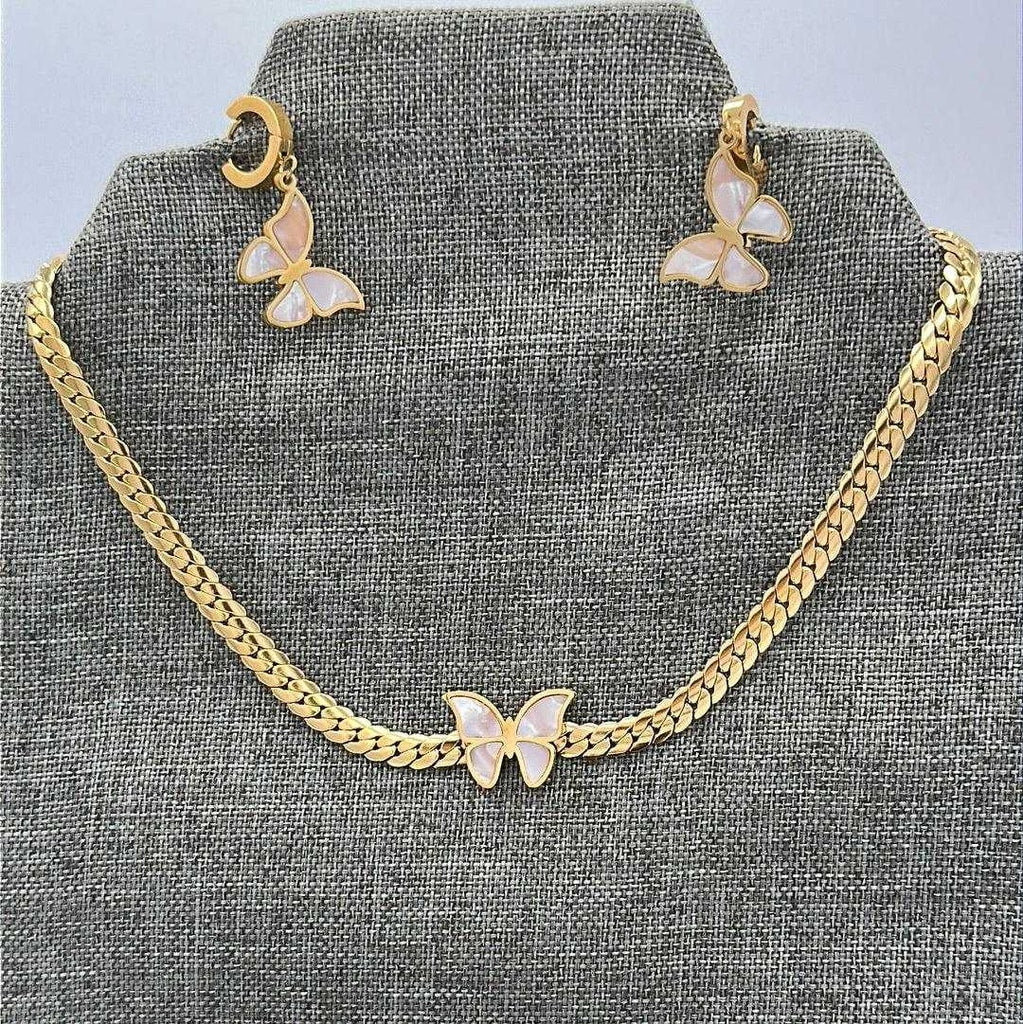 Modern Layered Butterfly Set | 18K Gold Plated Siwar Gallery
