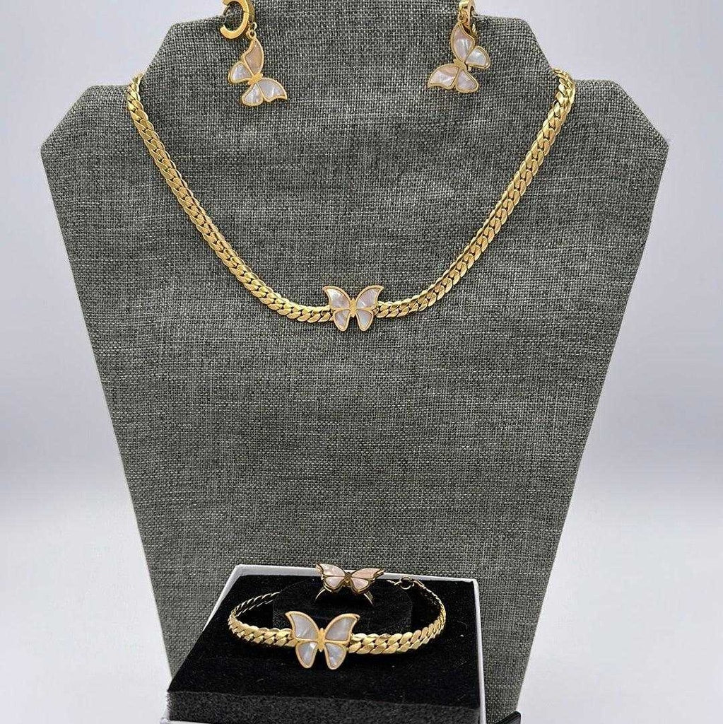 Modern Layered Butterfly Set | 18K Gold Plated Siwar Gallery