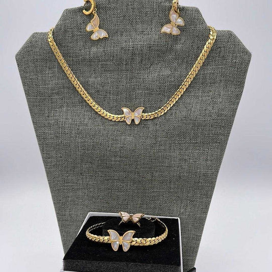 Modern Layered Butterfly Set | 18K Gold Plated Siwar Gallery