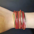 Red Leather Wrap Bracelet