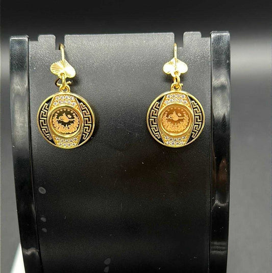 Modern Lira Coin Earrings | 18K Gold Plated Siwar Gallery