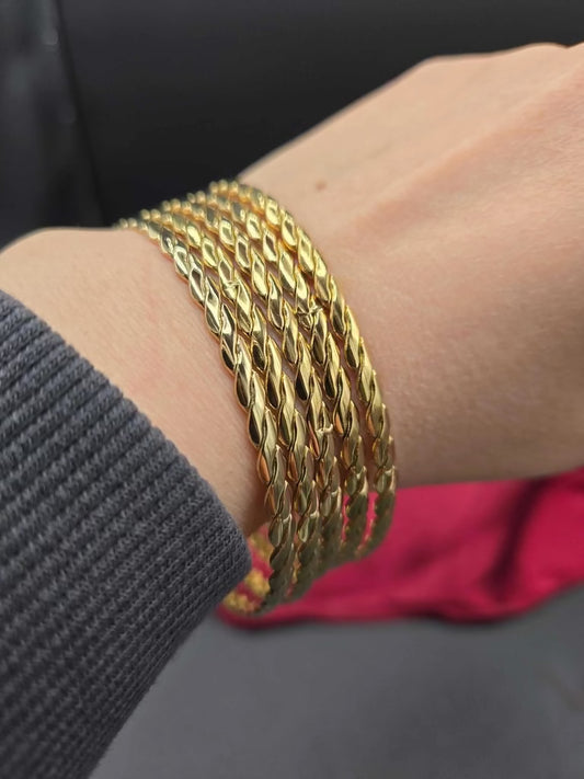 Modern Twist Five Bangles | 18K Gold Plated Siwar Gallery