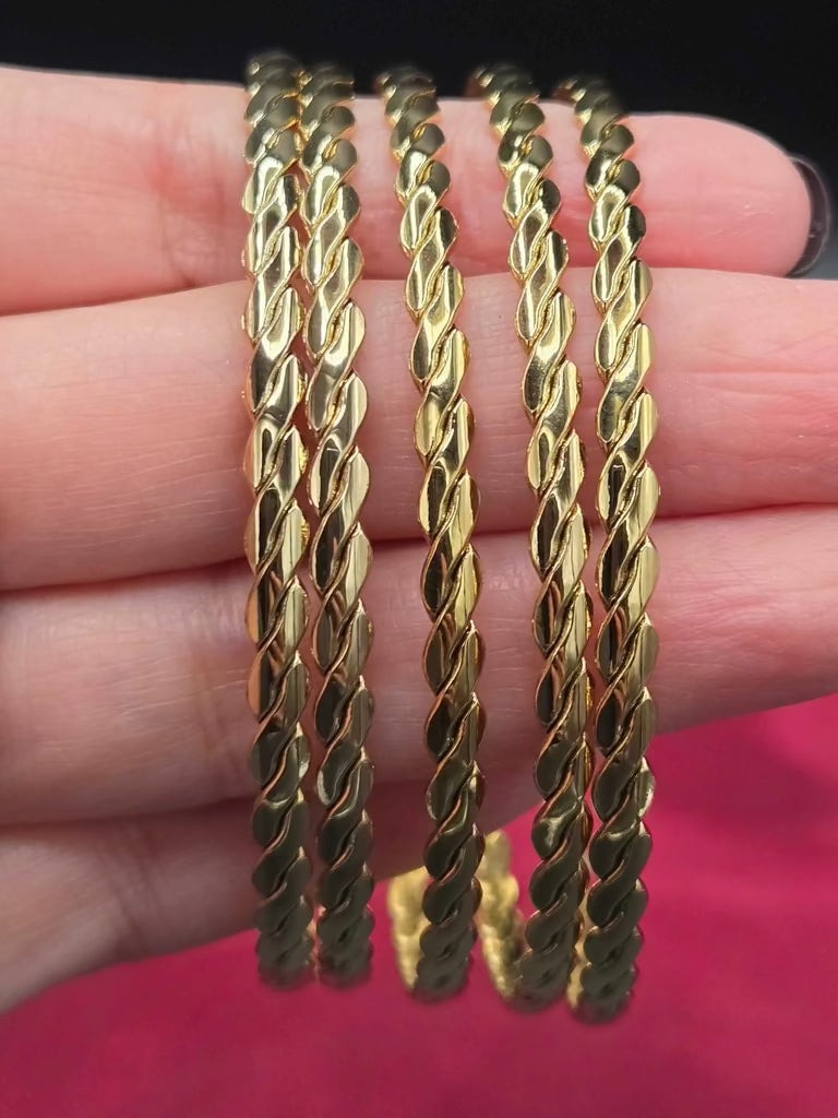 Modern Twist Five Bangles | 18K Gold Plated Siwar Gallery