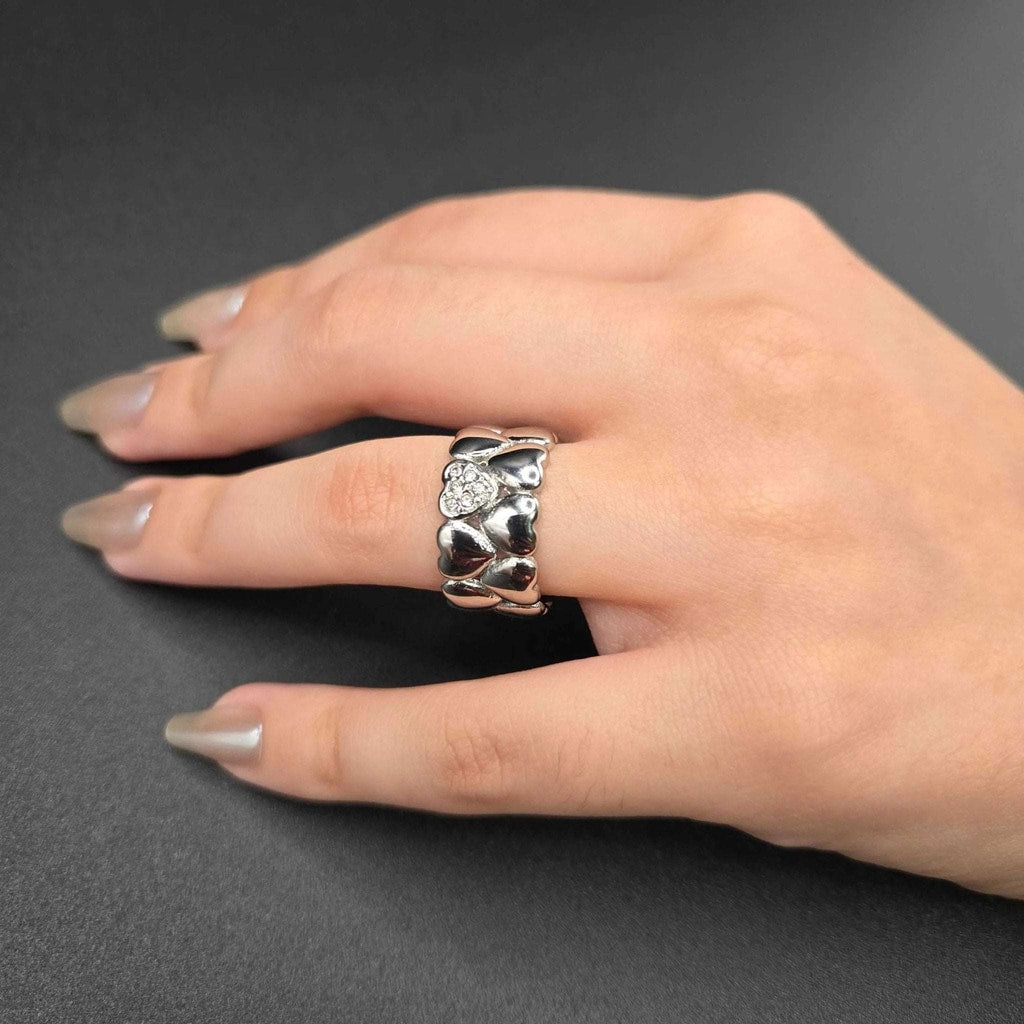 Puffy Hearts Band Ring | 18K Gold Plated Siwar Gallery