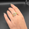 Link Baguette Knot Ring