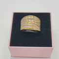 Two-Tone Crossover Multi-Row Band Ring