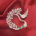 Rhinestone Bird Brooch