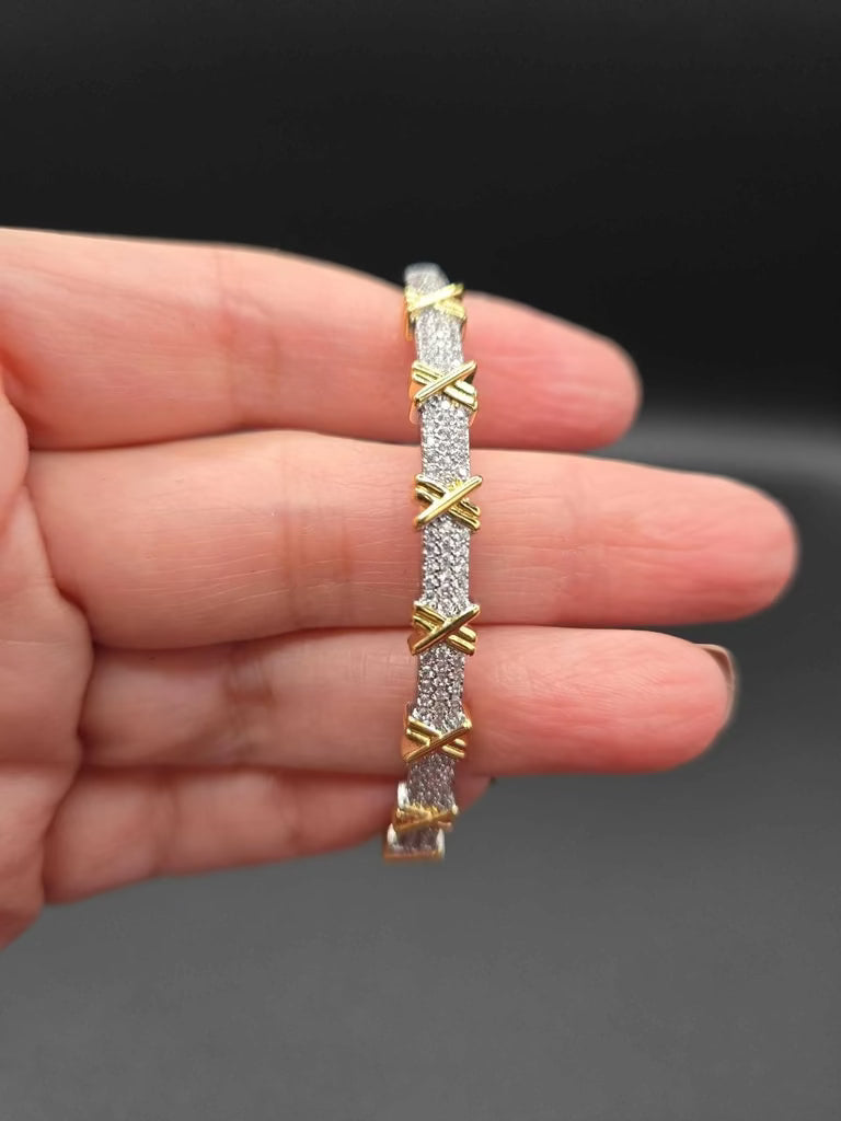 Signature Sixteen Stone Bangle | 18K Gold Plated Siwar Gallery