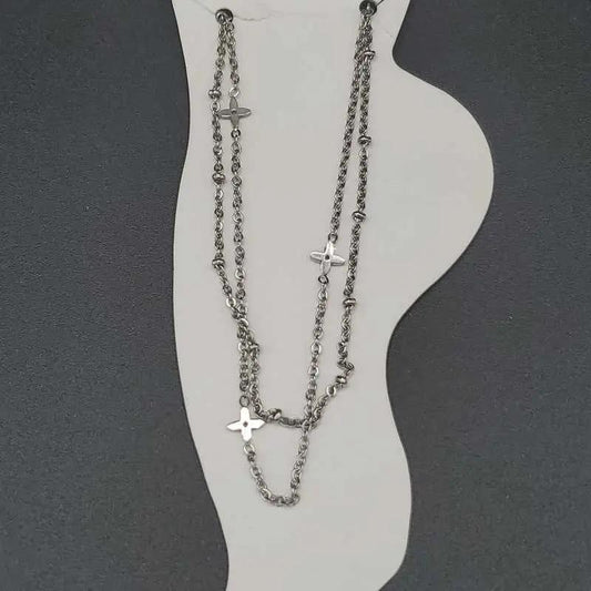 Silver Star Anklet in Silver finish on a neutral background
