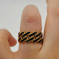 Enamel Curb Link Band Ring