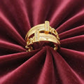 Chain Link Stone Bar Ring