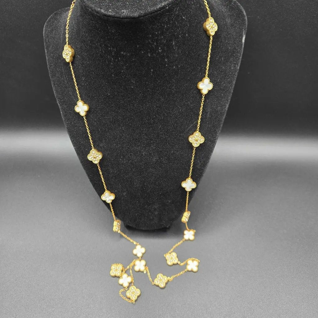 van cleef necklace - stainless steel - white