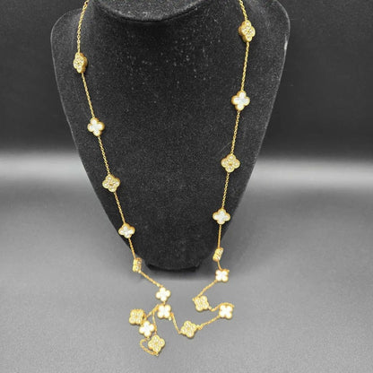 van cleef necklace - stainless steel - white